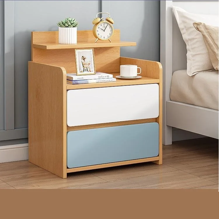 Haohe OEM Bedside Table with 2 Drawer Wood Panel Night Stand with Storage End Table Nightstands for Bedroom Room