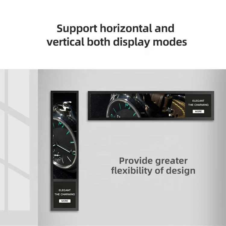 Android 28 Inch Display Ultra Wide Stretched 1920x360 Monitor LCD 28inch Bar Type Screen Digital Price Display For Supermarket