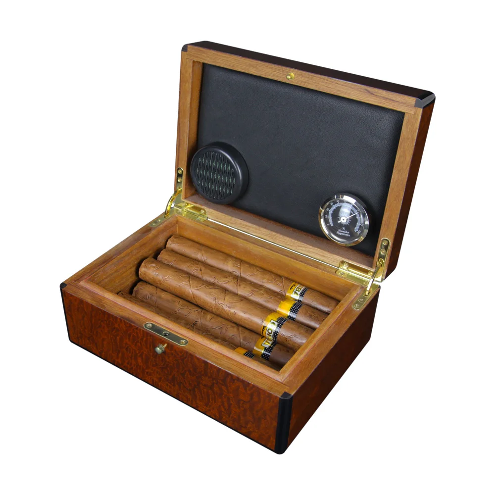  Портативный деревянный увлажнитель Cohiba коробка для сигар ручной работы с глянцевым лаковым покрытием на