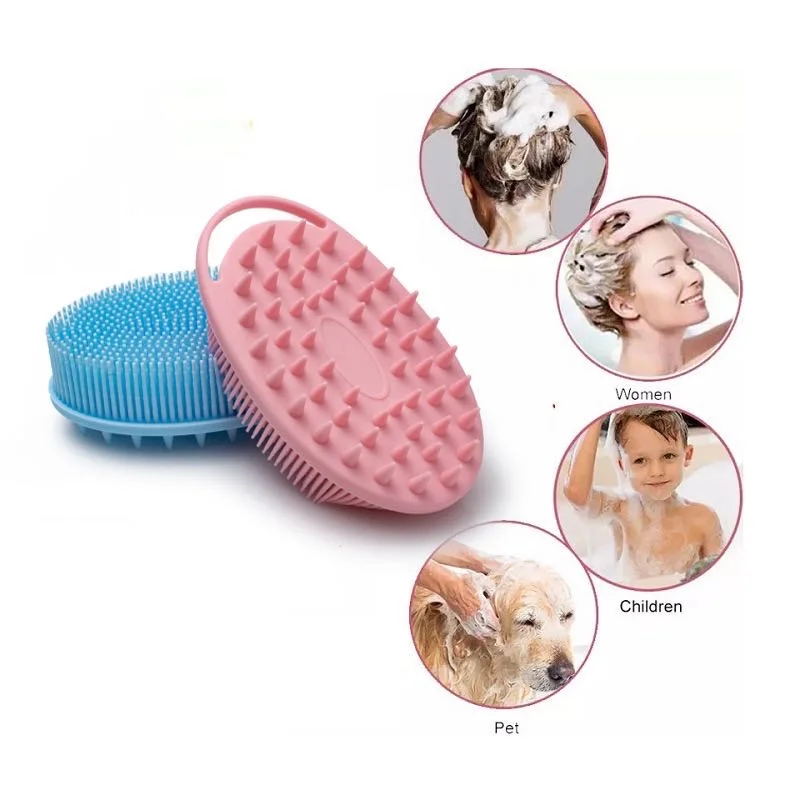 OEM Customized Kids Adult Bath Brush Pink Deep Cleaning Back Scrub Bath Body Brush Shower Brush for Exfoliating Silicone Massage