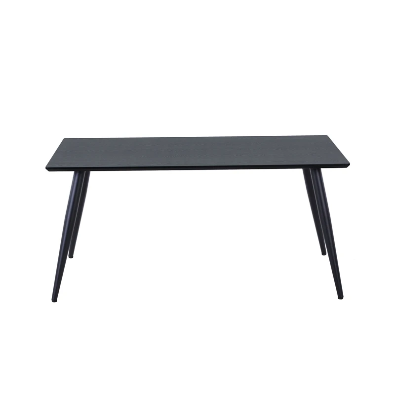 Minimalist modern style household 25mm thickness ash veneer black long dining table