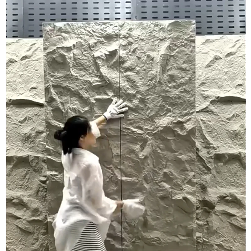 Hot Sale Beautiful Design Polyurethane Faux Rock Waterproof Background Exterior Decorative Wall Panels Pu Stone Wall Panels