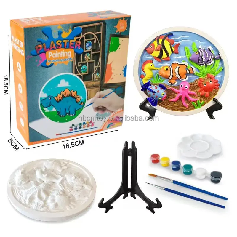 Diy Handmade White Embryo Relief Painting Hanging Plate Model Coloring Toy Gift Plaster Doll