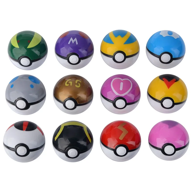 hot sale Pokemoned ball set 12pcs/set Pocket Monster Toys with Doll poke mon collection models for kids gift