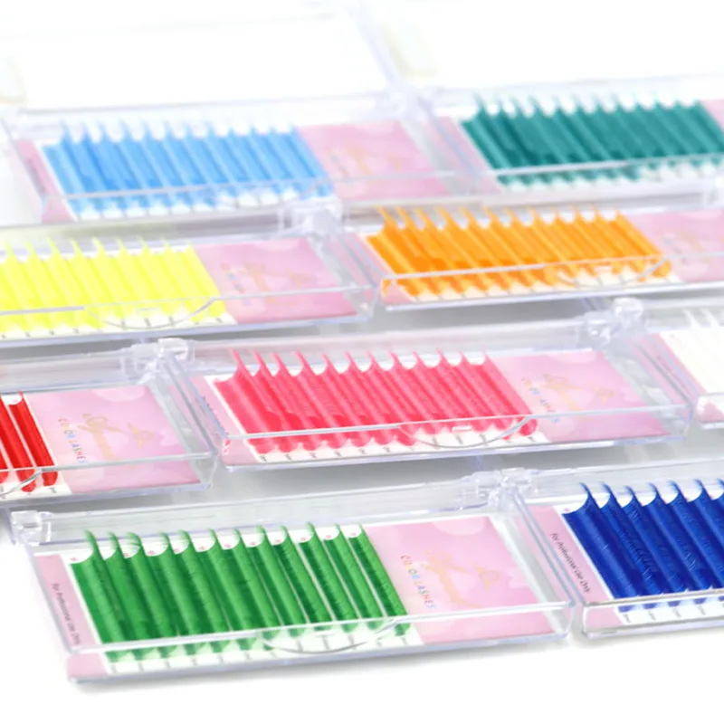 Цветные ресницы, поставки для наращивания, лотки, клейкие изделия, удлинители ресниц, профессиональный набор