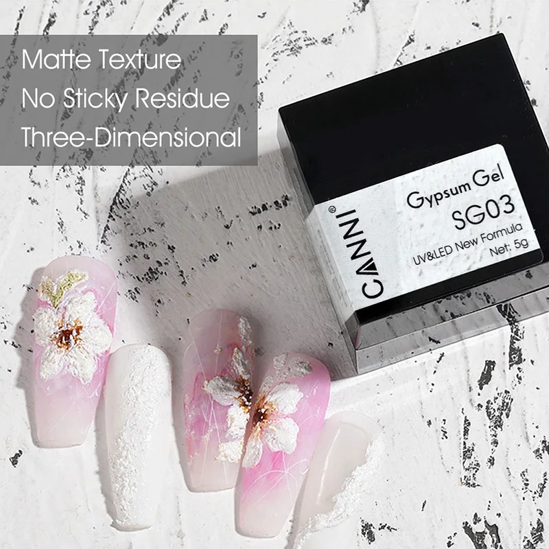 51026 Nail art Gypsum Gel Nail Polish Gravel Sand Carving 3D Varnish Lacquer Emboss Drawing DIY paint gel 5g canni nail supplies