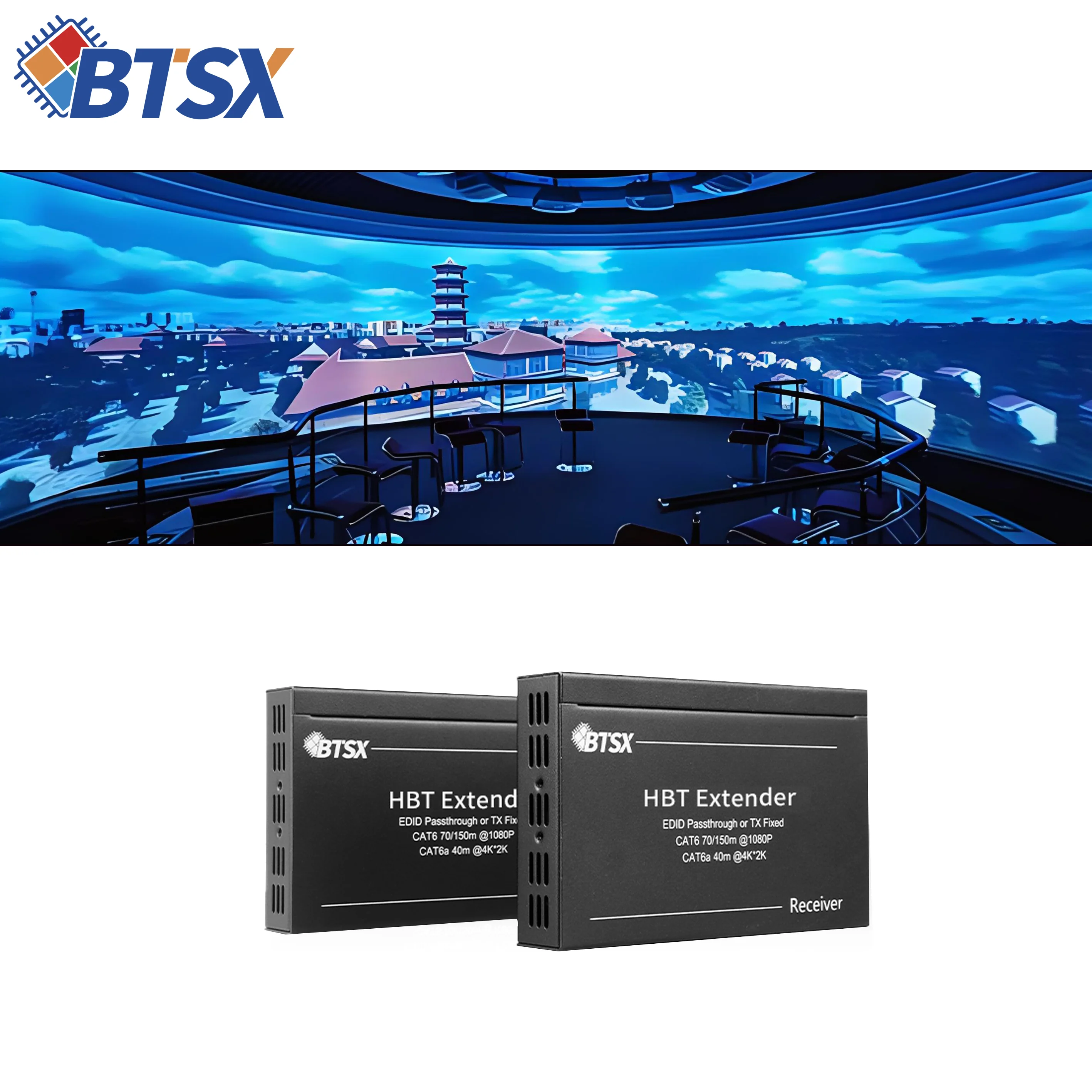 CAT6 RS232 USB-KVM 4k30 2K60 70M Two-way IR  POE  HD-BaseT HDMI network extender