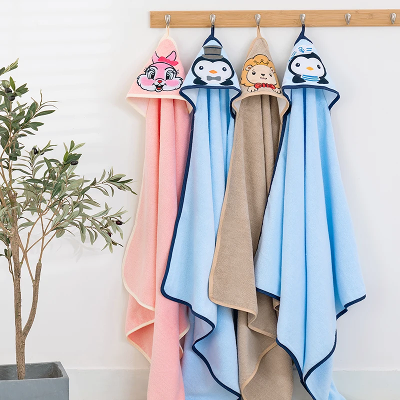 
warm animal pattern cartoon bath muslin baby soft toddler infant hooded towel organic 100% bamboo cotton kids towels with hood 