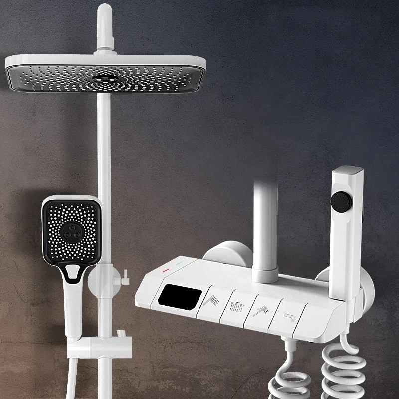 Latest Models Wall Mounted Bath Brass Body Thermostatic Shower Sets And Faucets Bath Shower Mixer System