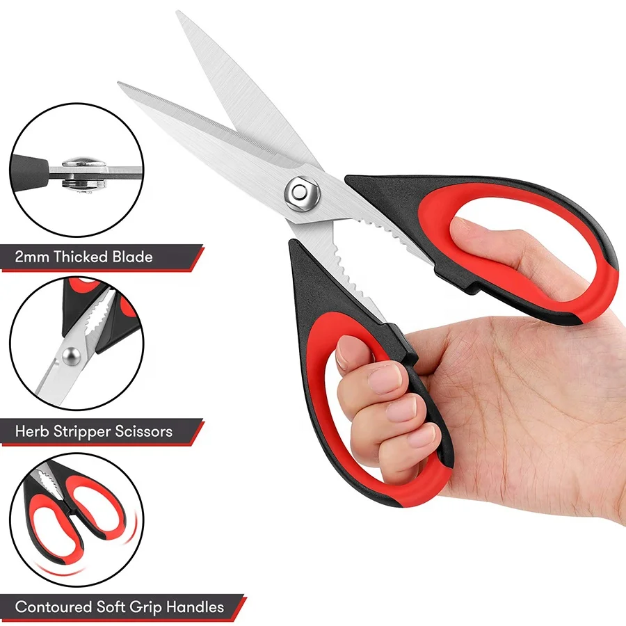 Hot Selling Multifunctional stainless steel kitchen shears meat bone chicken kitchen scissors Sharp Meat Kitchen Scissors
