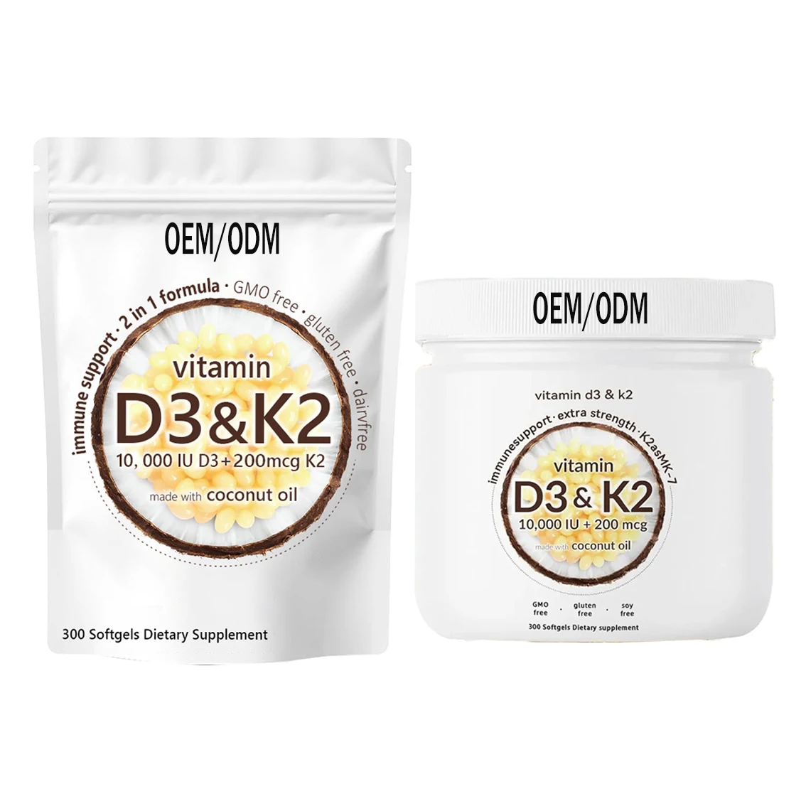 OEM ODM Hot Selling Vitamin D3 K2 Softgel Capsule ,D3 K2 10000IU VITAMIN SOFTGELS