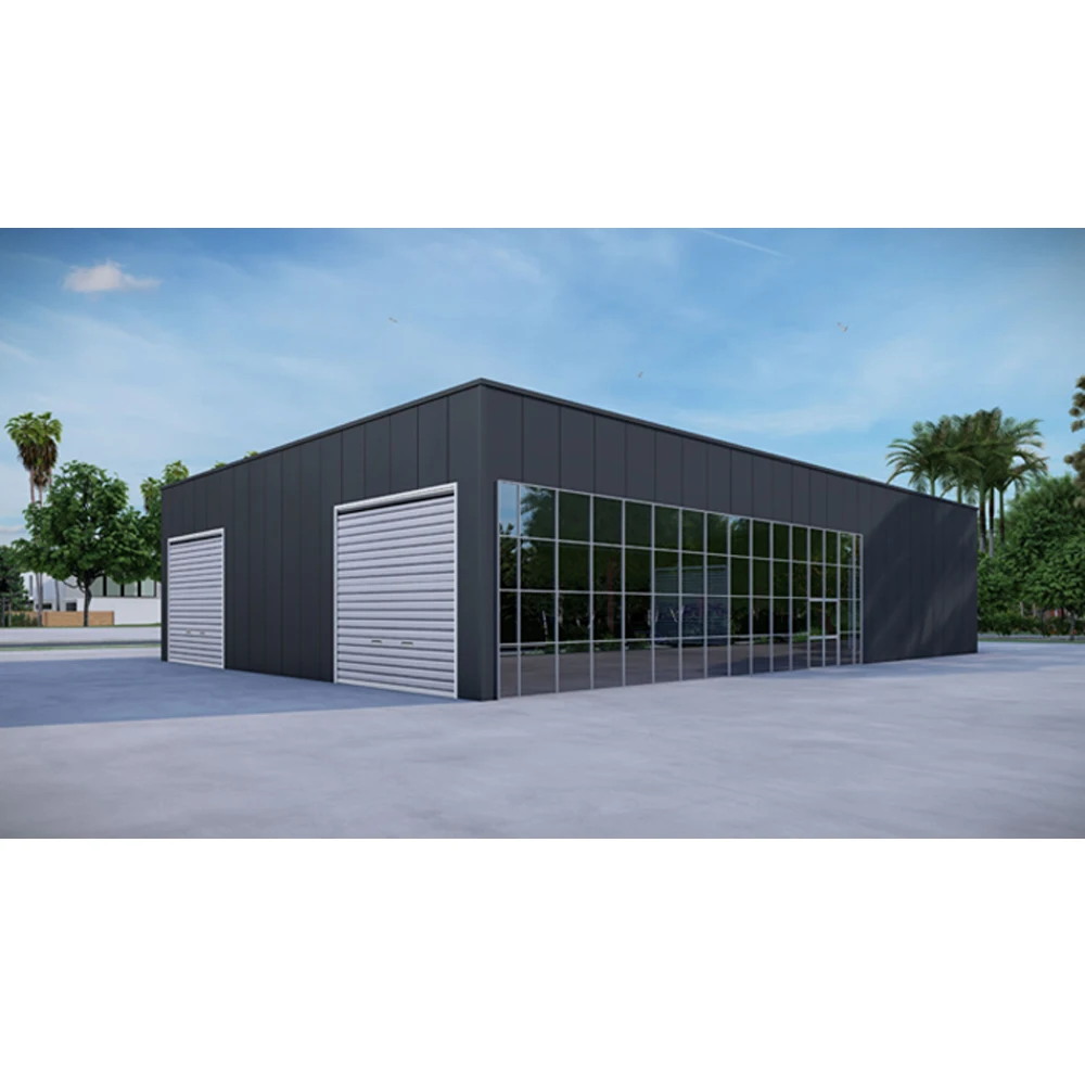 Food factory self built low cost steel structure hangar prefabricated two-story building