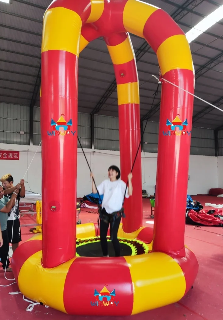 wholesale diameter 3m PVC inflatable bungee single jump jumping trampoline for children adults playing