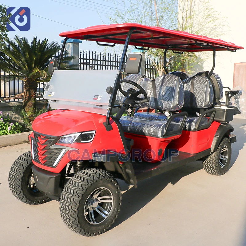 Уличные легальные тележки для гольфа Электрический 6-местный 72-вольтовый клубный автомобиль литиевый внедорожник охоты и осмотра достопримечательностей