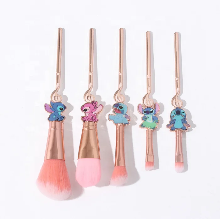 5 Pcs Cute Cartoon Stitch Makeup Brush Set  For Girls Gift  Tool Cosmetic Powder Eye Shadow makeup brushes Cepillo de maquillaje