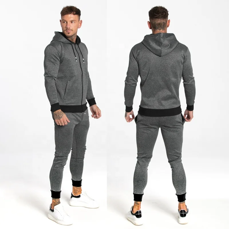 Wholesale Slim Fit Training Wear Track Suit Mens Fleece Sport Sweatsuit Set Custom Sport Mens Tracksuit