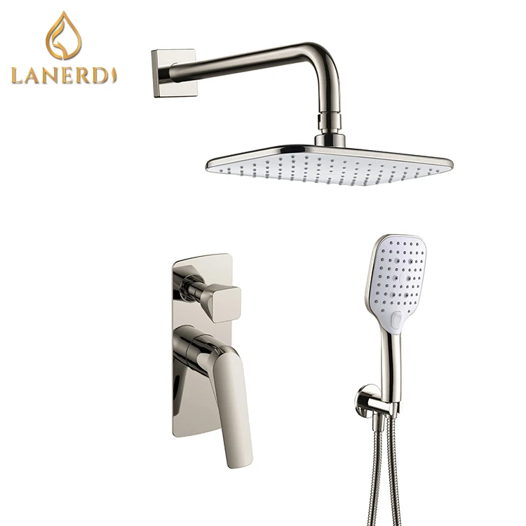 Wall Mounted Shower Faucet SO050 22 02 1 UPC Cupc Modern Brass Bathroom Contemporary Ceramic Rectangle Rain Brushed 5 Years