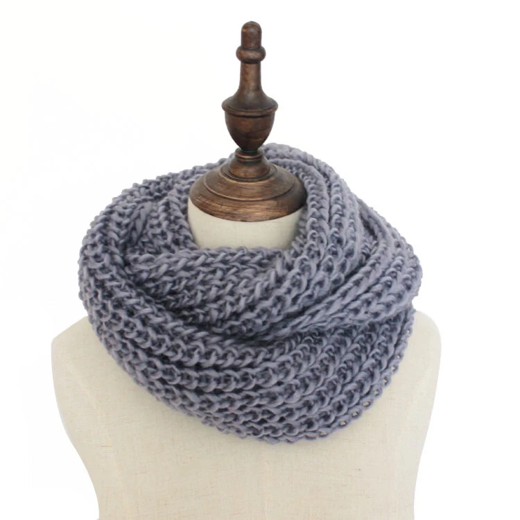 Korean Winter New Womans Soft Woven Crochet Knitting Infinity Scarf