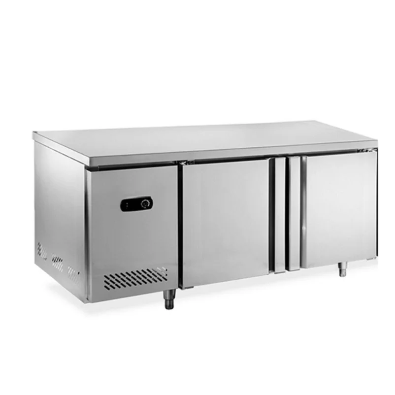 Stainless Steel Kitchen Chiller Horizontal Refrigerator And Freezer Meat Cooler Restaurant Under Counter Fridge