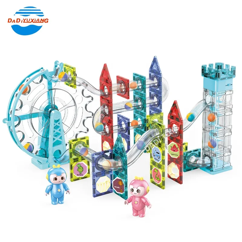 Hot Selling Plastic Advanced Technical Plastic Building Block For Kids,Stem Electronic Light Roll Ball  Magnetic Block Sticks