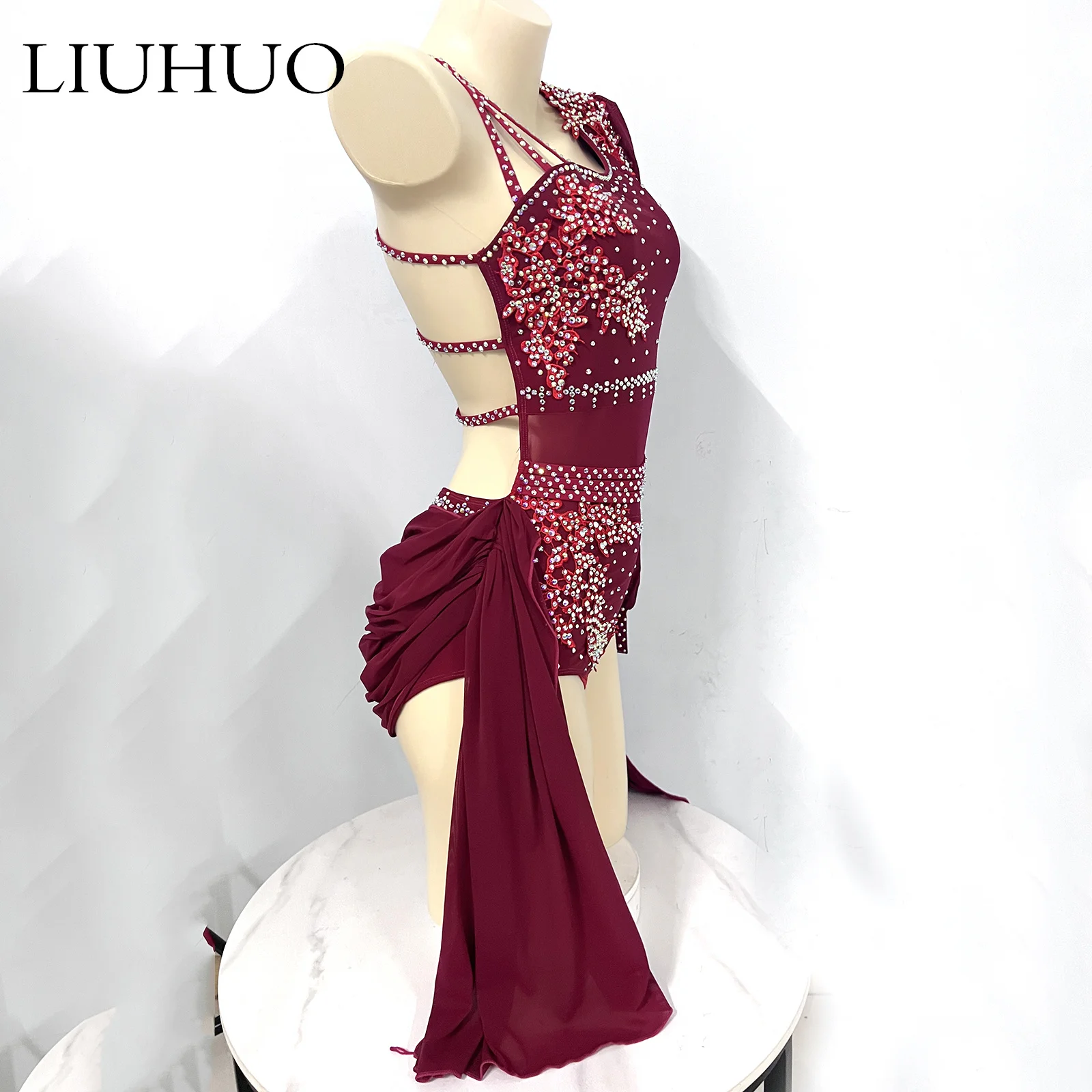 LIUHUO Ballet and Lyrical Dance Costume White Contemporary Dance Dress Costume Sets for Girls and Women