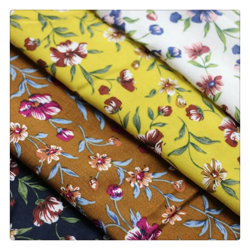 30s 145cm 100% floral printed spun rayon fabric stocklot