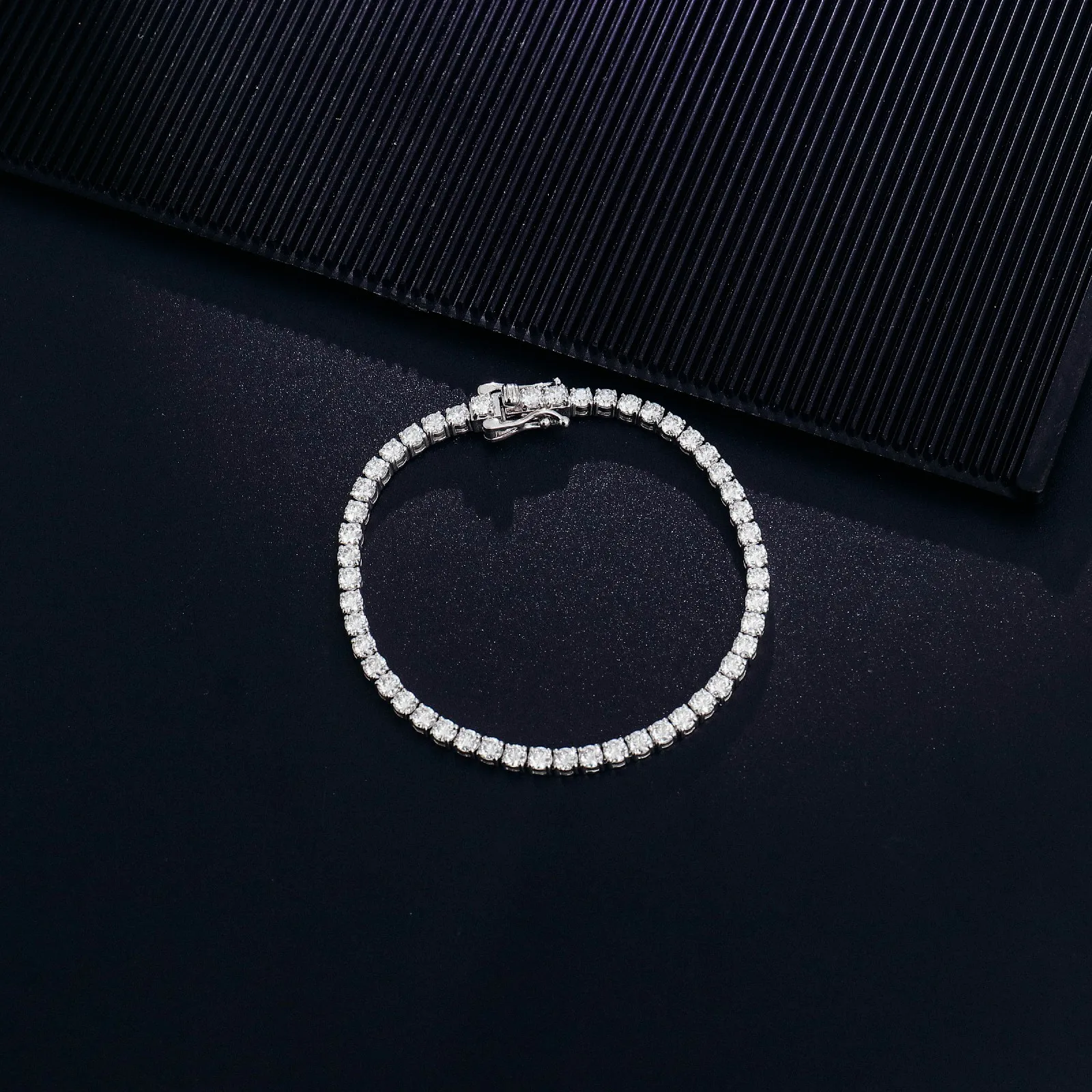 3mm 14k gold tennis bracelet fashion jewelry tennis bracelet men Round VVS lab diamond tennis chain for men