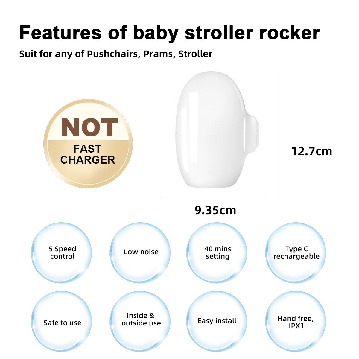 OEM electric automatic portable baby stroller rocker swing hand free rechargeable stroller rocker vibration for baby stroller