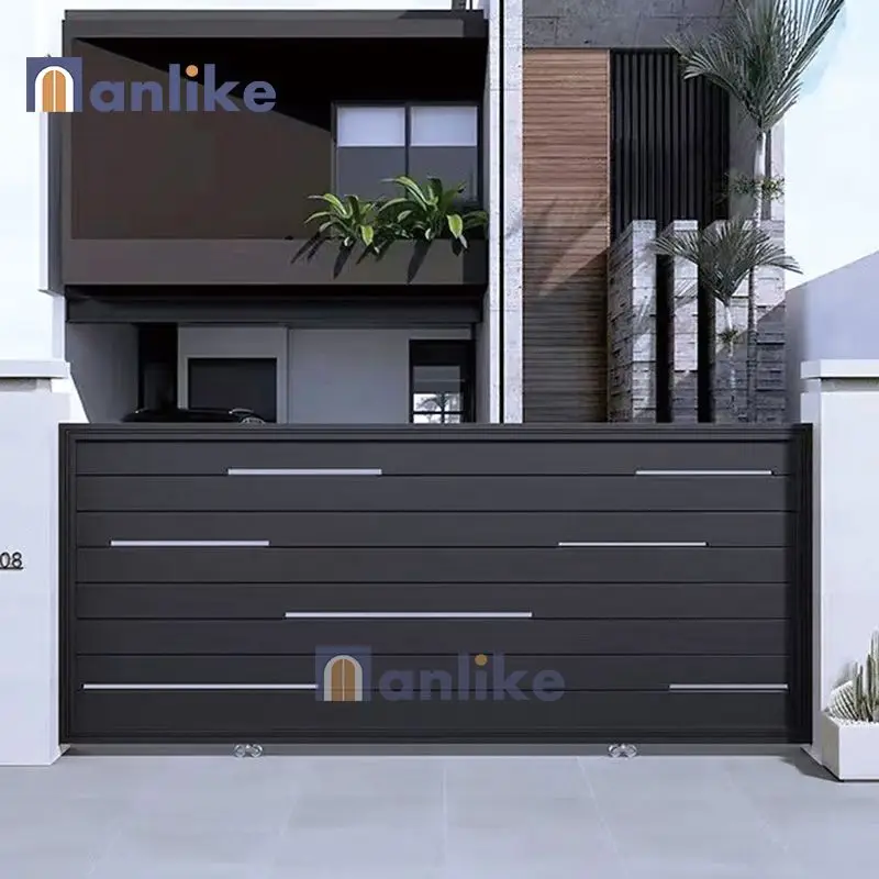 Anlike Modern Villa Entrance Automatic Driveway Home Front Gate Design Villa Sliding Fence Luxury Aluminium Gate