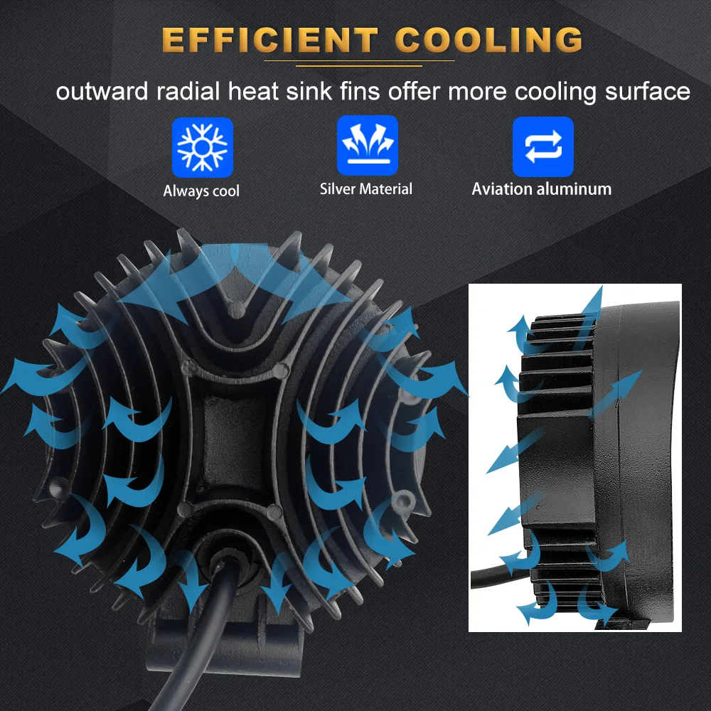 Easy To Install 3000Lm Round 12V 3000K Amber Angle Eyes 45W Truck 4X4 Led Auxiliary Driving Lights