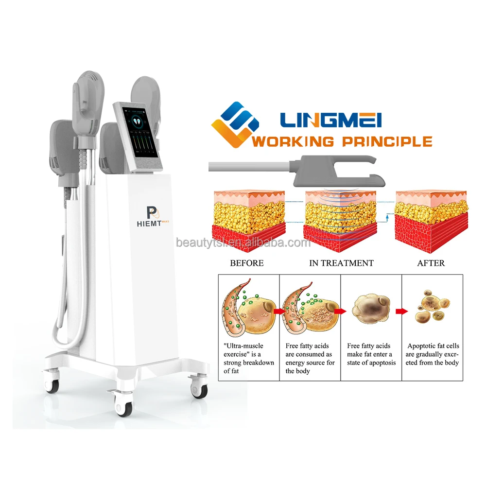 Professional 4 handle ems body sculpting emslim hiemt machine ems body sculptor for muscle stimulation hiemt pro max