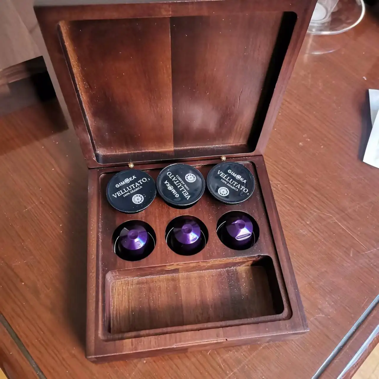 Hotel coffee capsule box made of REAL WOOD