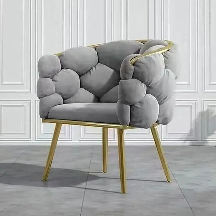 Home Chair Gold Luxury Cheap Nordic Modern Metal Fabric Sofa Sets Velvet Wing Waiting Lounge Accent Furniture Living Room Chairs
