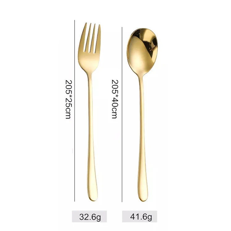 Luxury Door Gift Stainless Steel Gold Plated Flatware Cutlery Travel Set Korean Spoon And Fork Set Custom