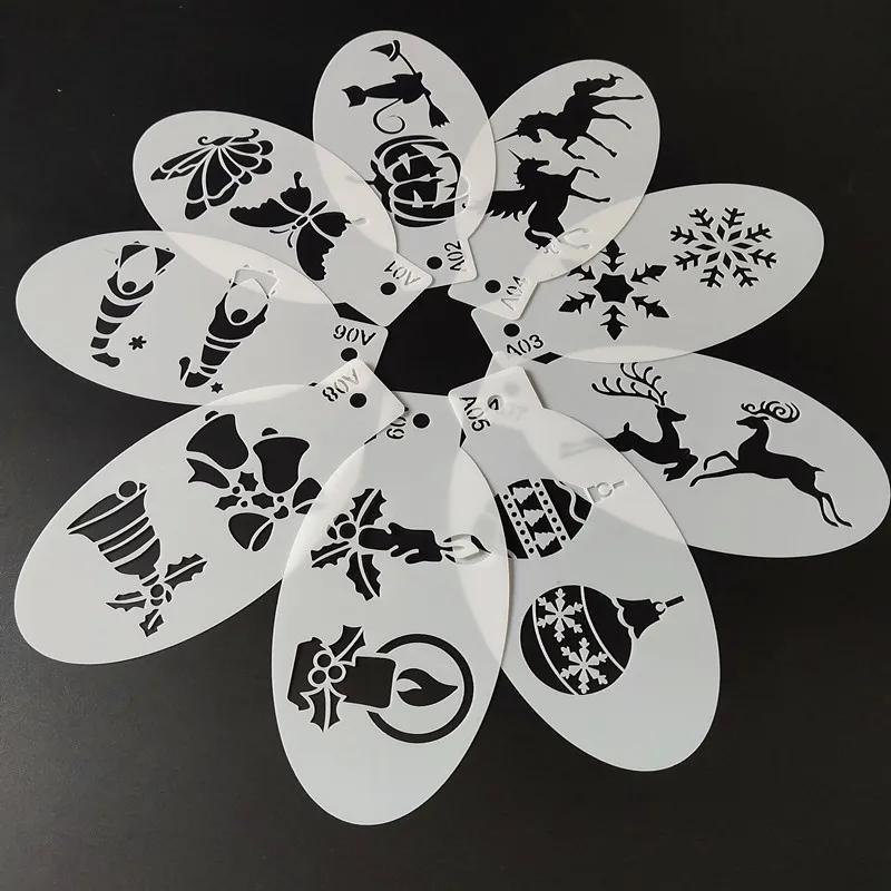 Newest Plastic Custom Shape Art Painting Template Student Stencil Oval Halloween Drawing Stencils