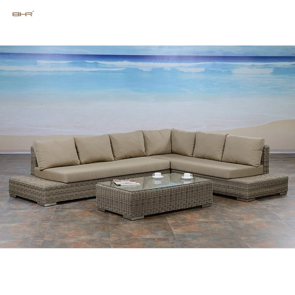 BHR 2022 new product outdoor garden sets corner rattan sofa set rattan furniture garden