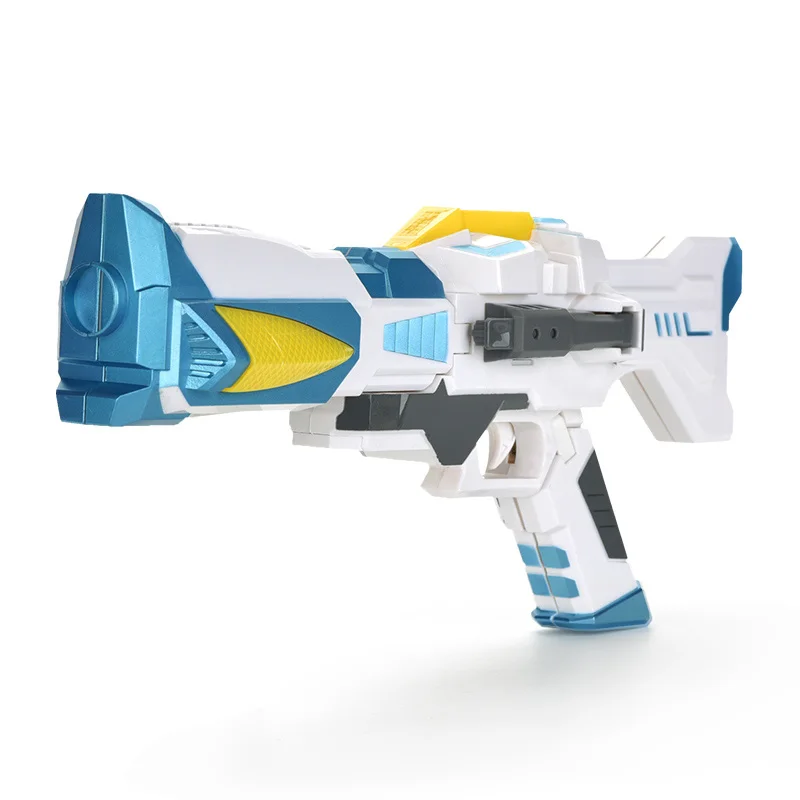 Amazon hot selling multifunction cool acousto-optic transforming robot space gun boy simulated transform gun toys for kids