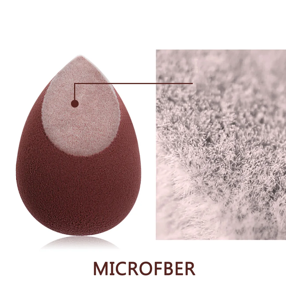 Professional Double End eco hair Bamboo handle Eye Face Make up Brush Kabuki Brush set with Microfiber Makeup Sponge with bag