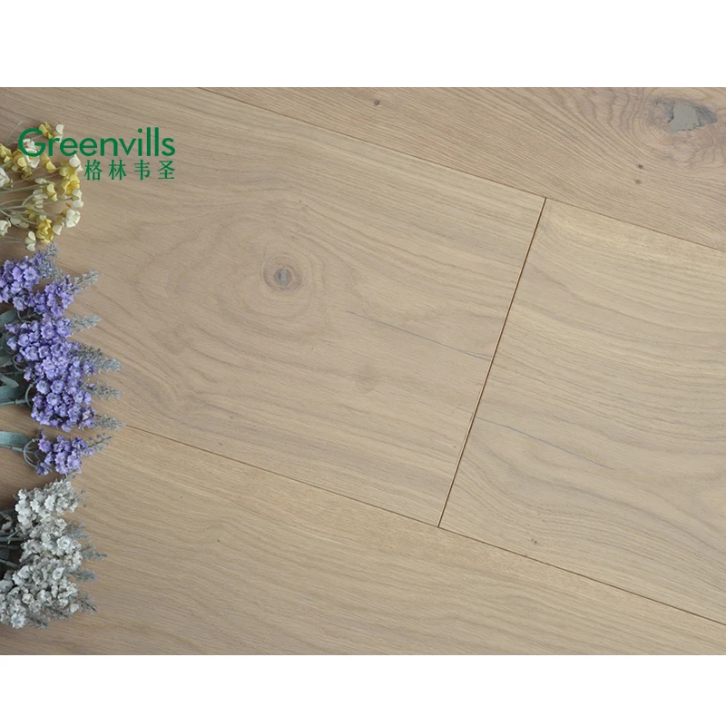 15mm thickness wide plank natural oak solid wood floor smooth/brushed European white oak engineering wood flooring for sale