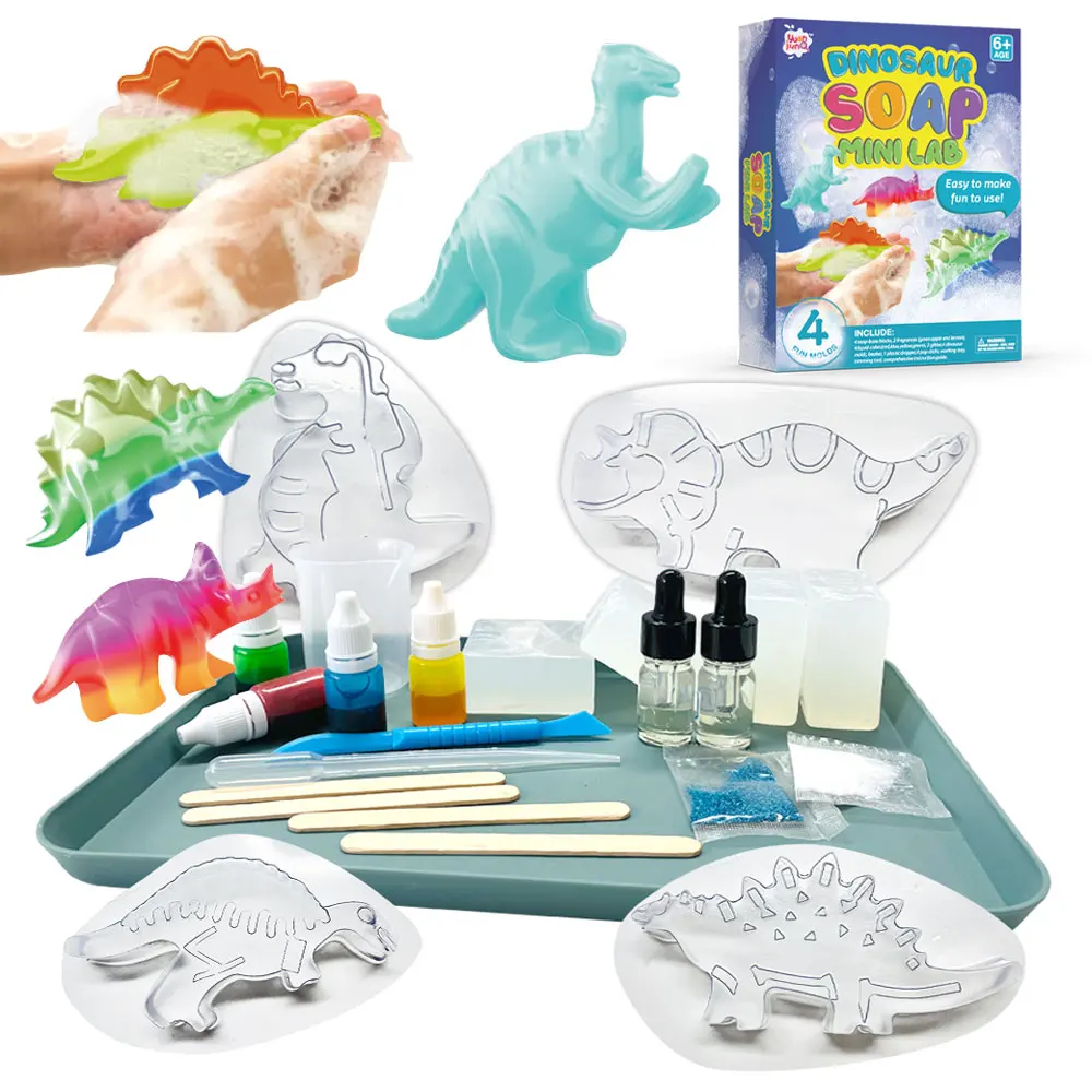 2024 Make Your Own Dinosaur Soap Kit DIY Mini Soap Making Supplies Kit For Girls And Boys