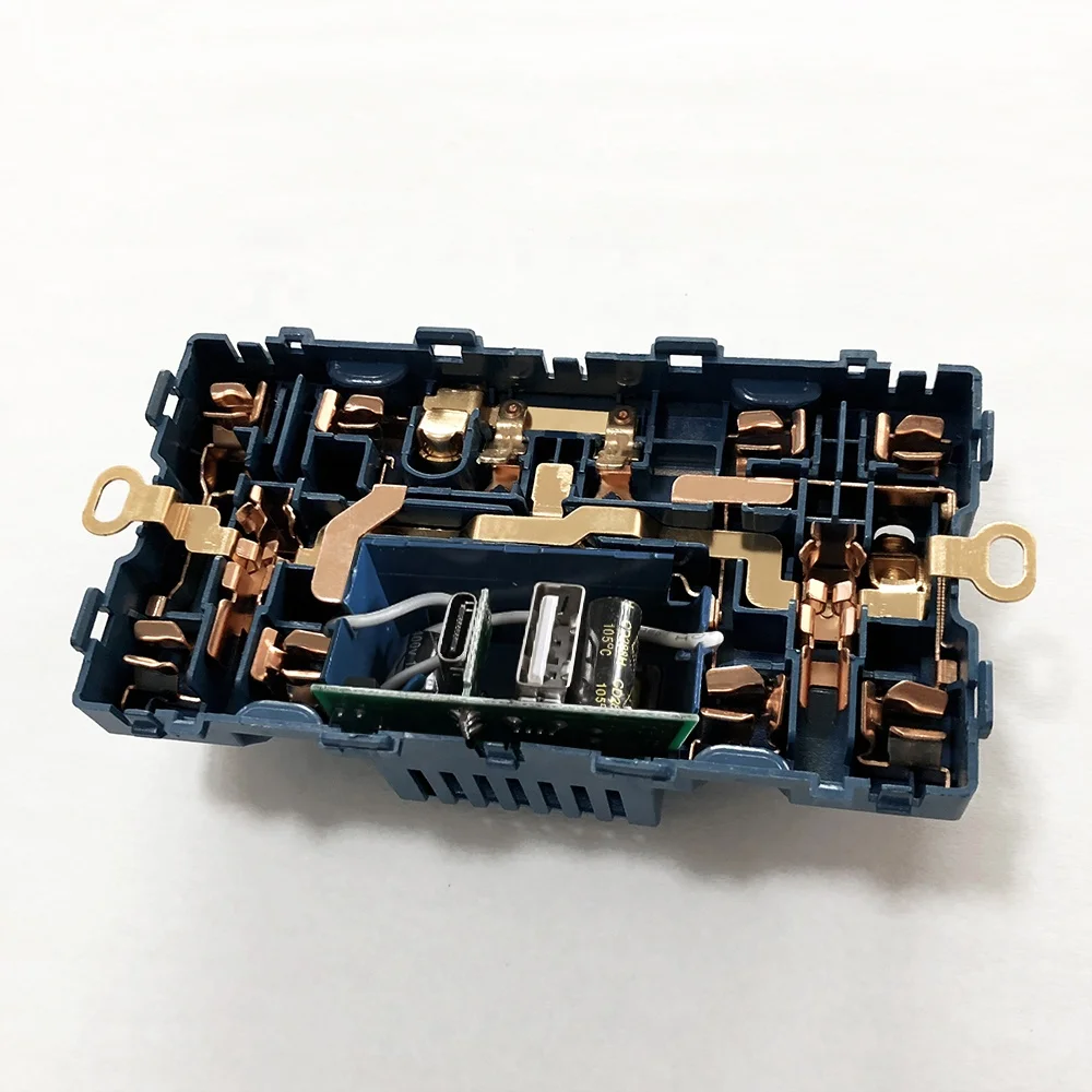 Delviz Britain Dual 13A Power outlet,AC 110V~250V,Switch control,18W smart Type-C Quick charge Ports,UK standard Wall USB Socket