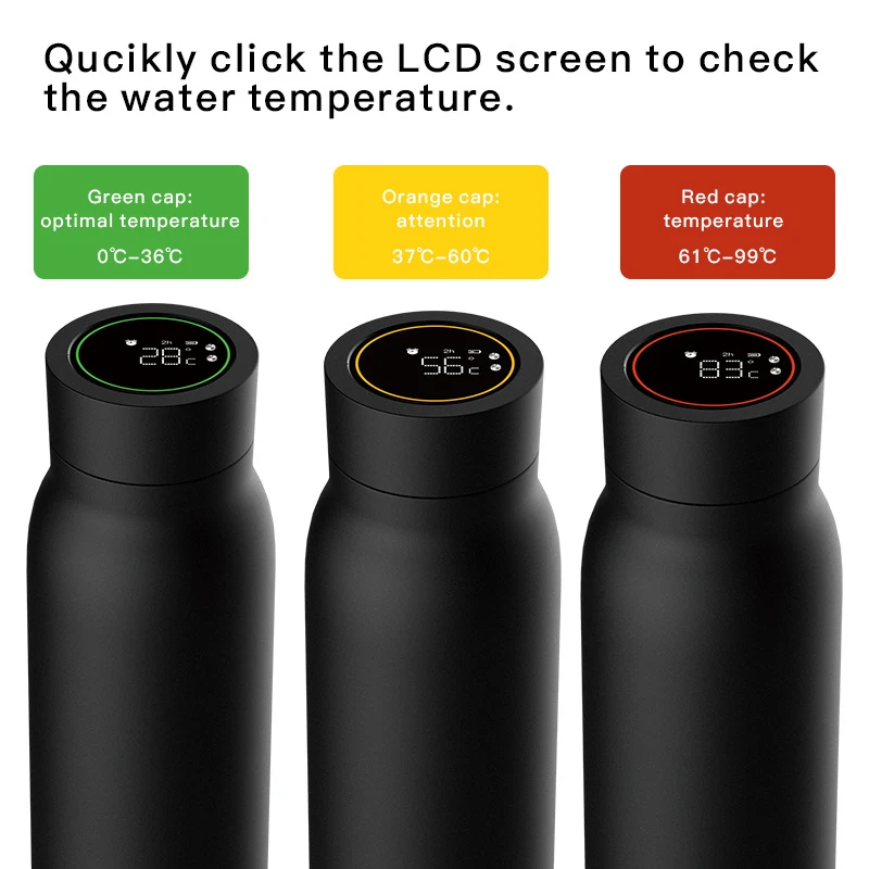 Tuya Smart Bottle BLE LCD Temperature Display 24-hour Heat And Cold Preservation smart bottle Magnetic Charging Thermos Cup