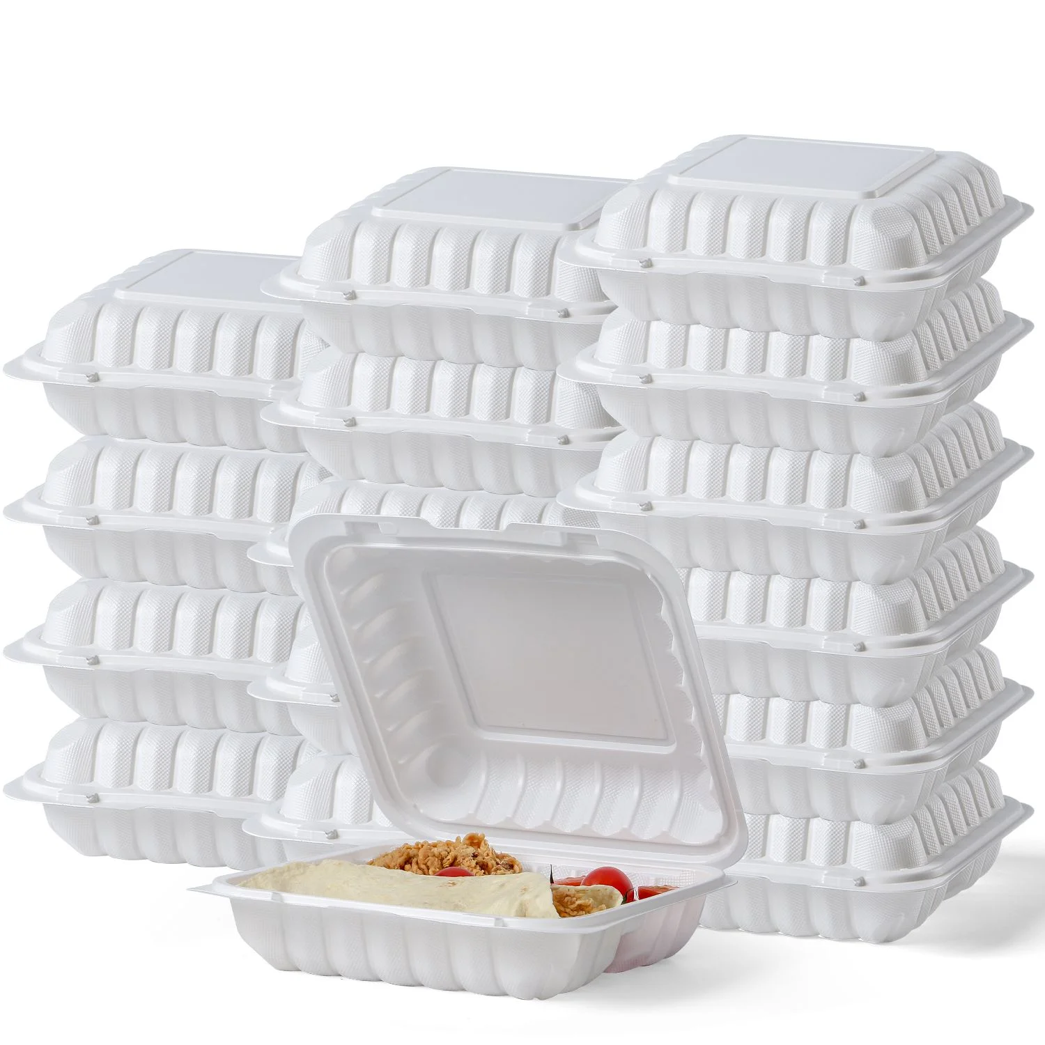 Certified Microwave/Dishwasher/Refrigerator Safe Hinged Food Storage Containers Disposable Takeaway Bento Box