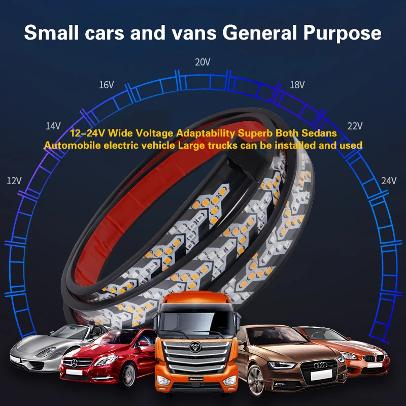 Fishbone Pickup Truck Taillights Bar Solid Red/yellow Turn Signal Tail Light Bar LED Truck Tailgate Light