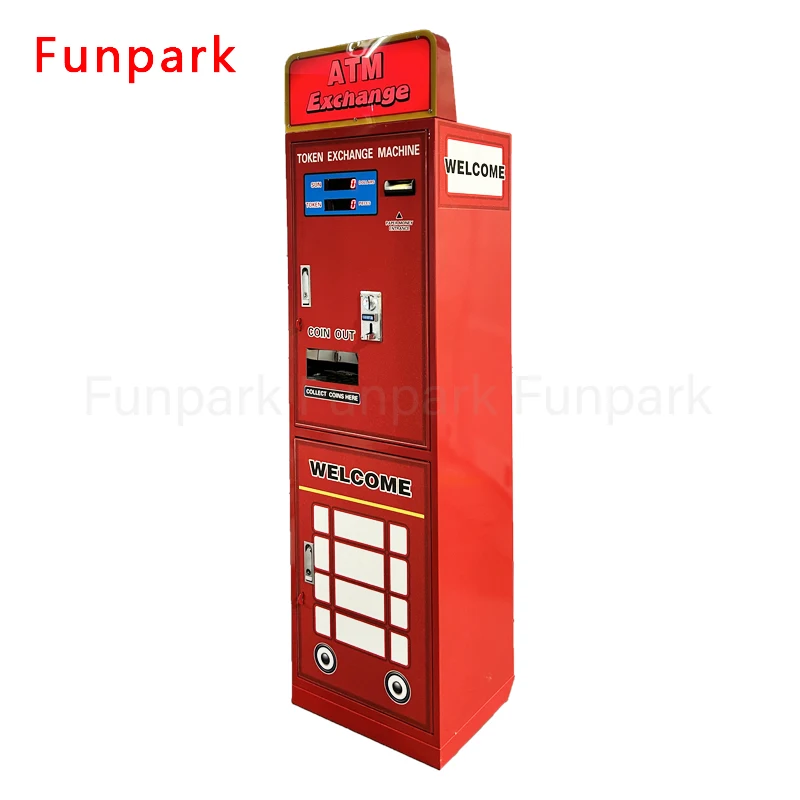 Funpark Factory Wholesale Automatic Token Dispenser Coin ATM Changer for Currency Exchange Amusement Game Zone Machine