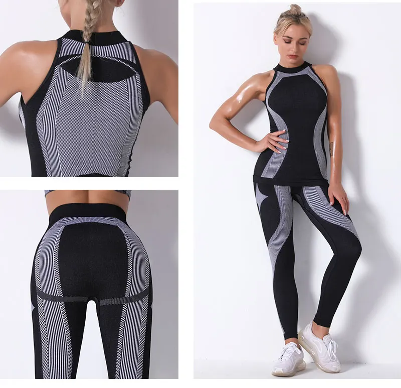 2020 Seamless Activewear Long Sleeve Women Fitness Gym Sets