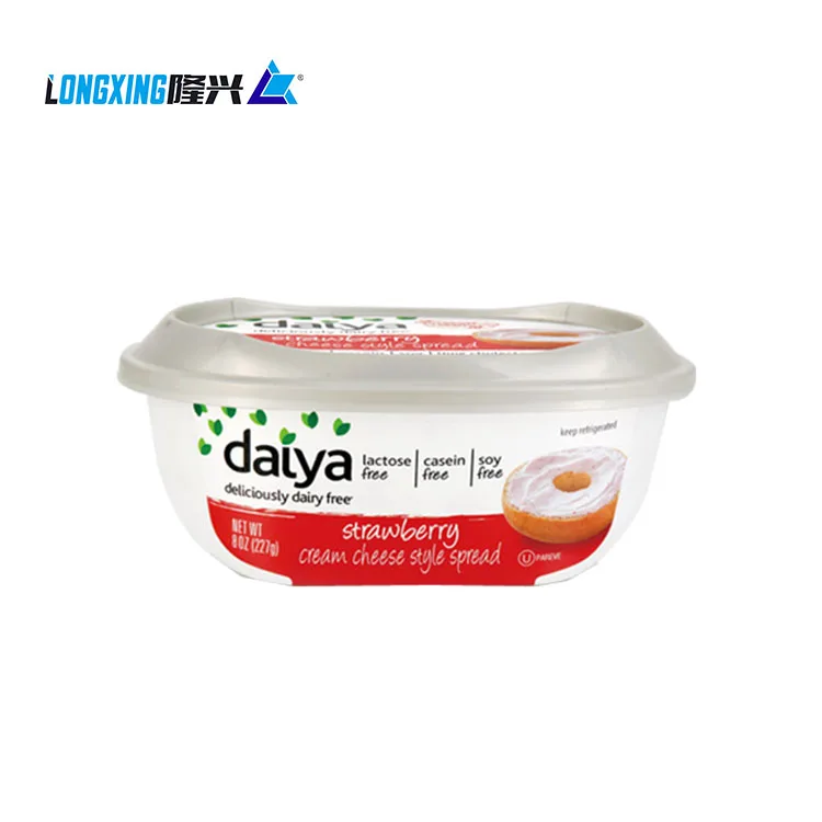 High quality eco friendly custom logo printed 250g IML packaging food grade disposable plastic butter container