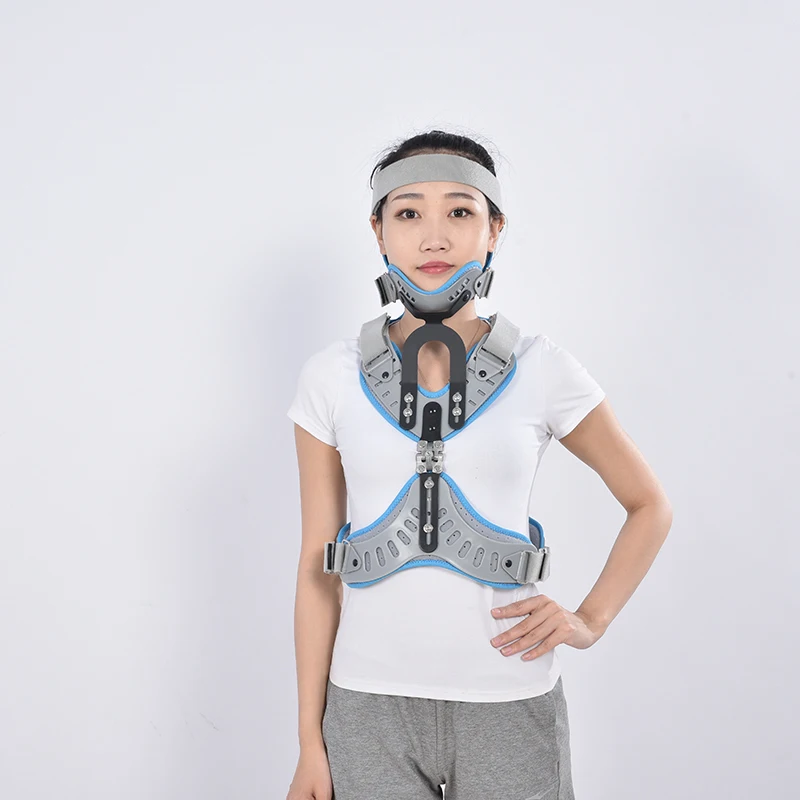 Adjustable Cervical Thoracic Orthosis Head Neck Chest Fixed Brace Cervical Thoracic Traction Device Halo Brace