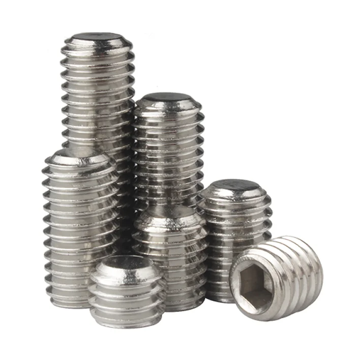 Sunpoint M2 M 3M4 M5 M6 M8 M10 304 stainless steel flat end machine set screw headless hex socket base set screw