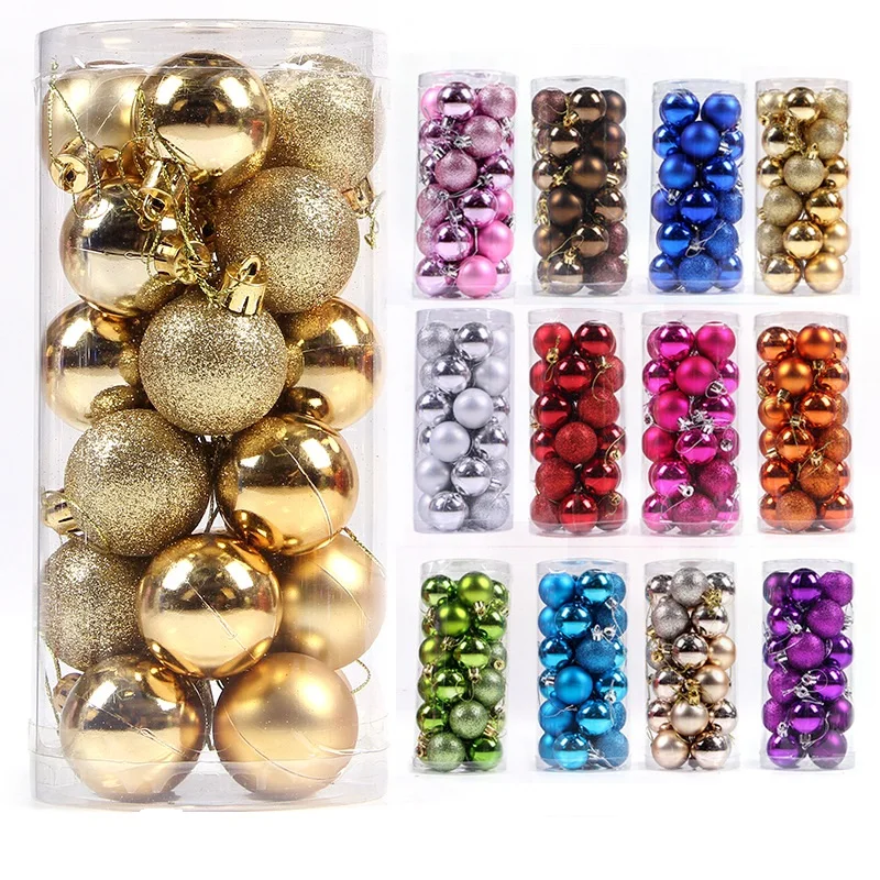 Christmas Tree Toppers Decorations Hang Balls Decor Wholesale Plastic Ornaments Christmas Baubles Ball